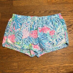 Lilly Pulitzer Lucretia Ocean Trail Shorts Sink or Swim Size XL